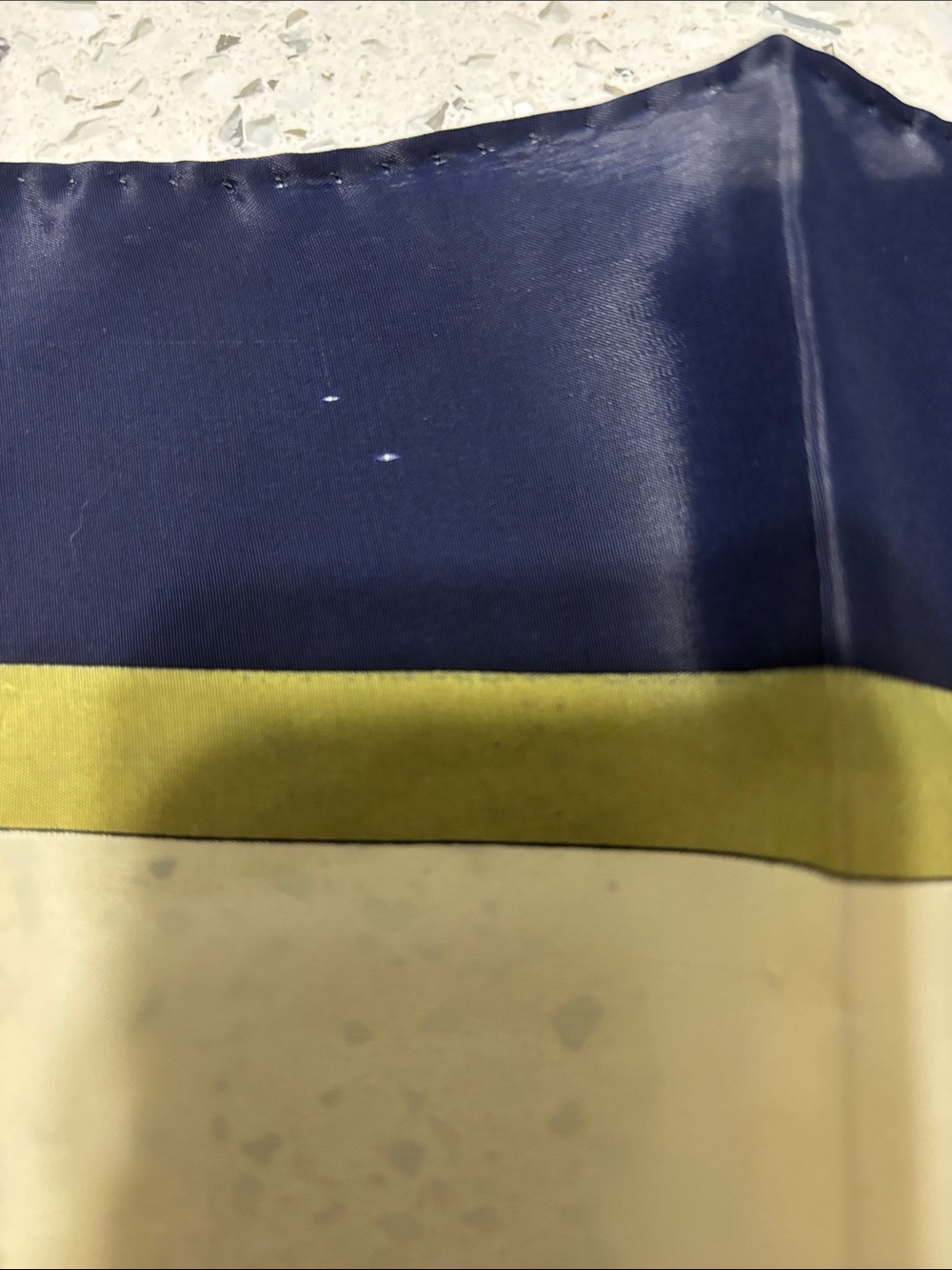 Cartier Paris Navy & Ivory Logo Print Silk Scarf - Picture 4 of 5